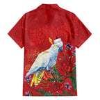Merry Cocka-mas Family Matching Off Shoulder Short Dress and Hawaiian Shirt Australia Christmas Red Art - Aussie Hoodie
