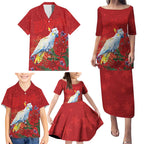 Merry Cocka-mas Family Matching Puletasi and Hawaiian Shirt Australia Christmas Red Art - Aussie Hoodie