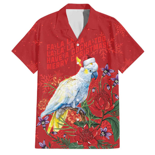 Merry Cocka-mas Family Matching Puletasi and Hawaiian Shirt Australia Christmas Red Art - Aussie Hoodie