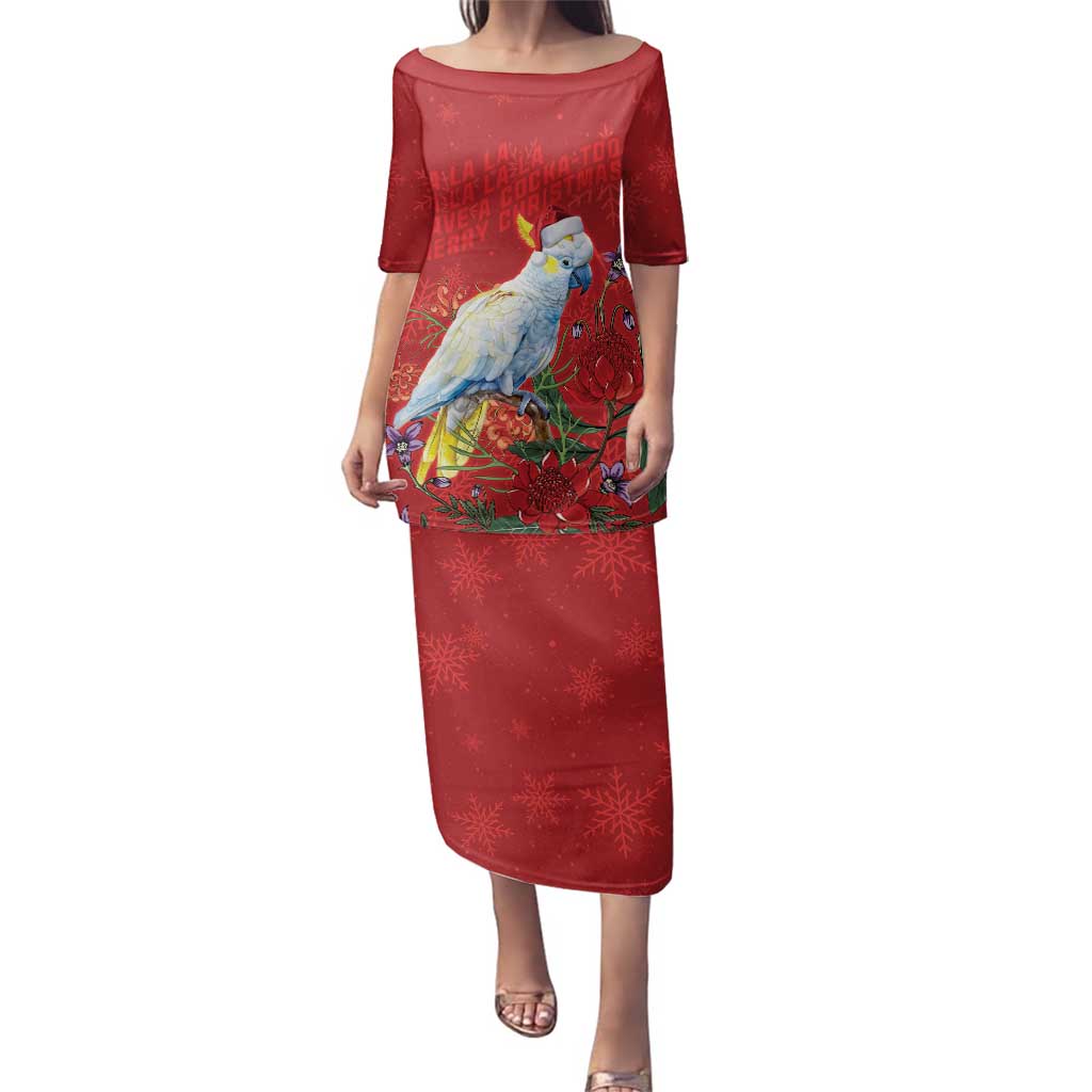 Merry Cocka-mas Family Matching Puletasi and Hawaiian Shirt Australia Christmas Red Art - Aussie Hoodie