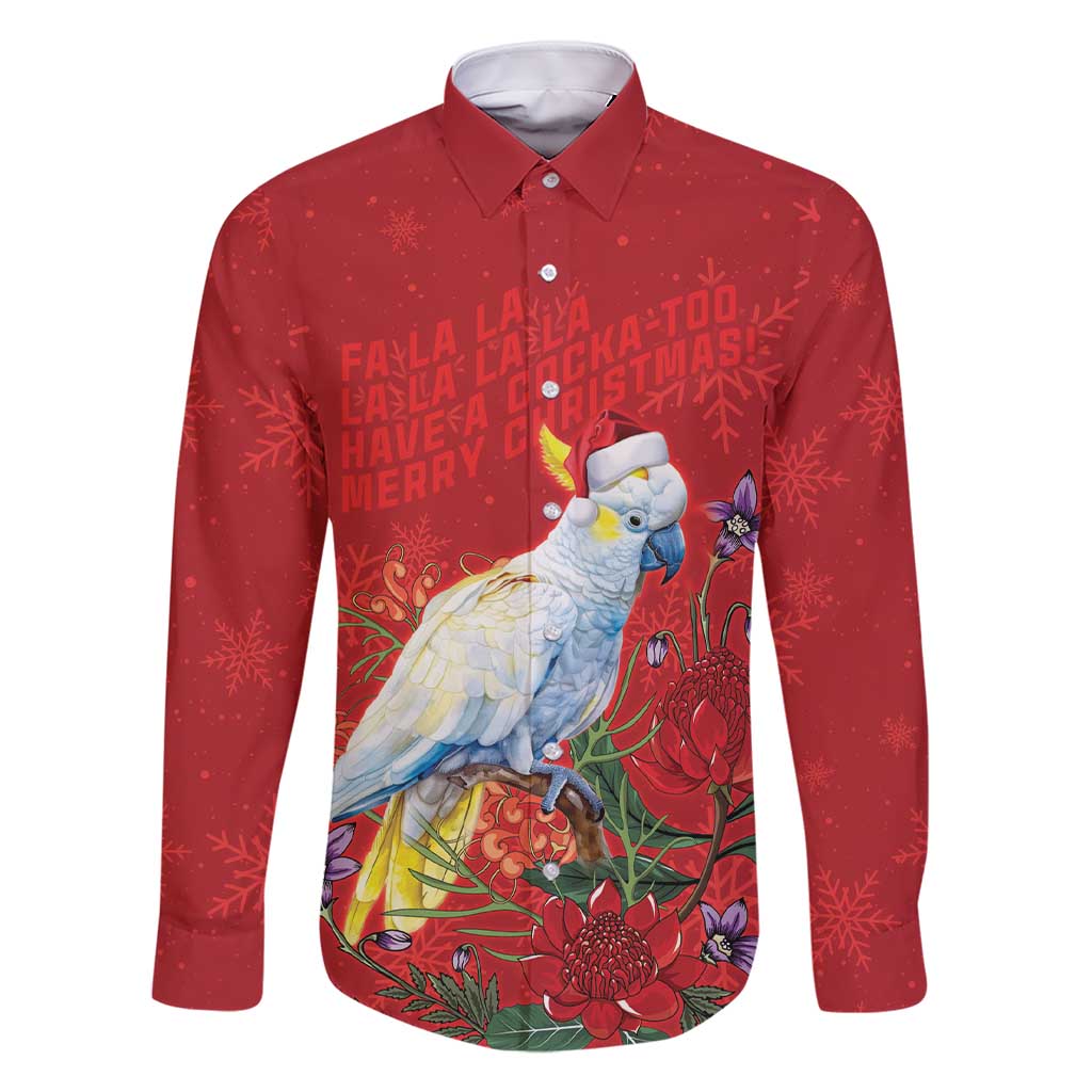 Merry Cocka-mas Family Matching Short Sleeve Bodycon Dress and Hawaiian Shirt Australia Christmas Red Art - Aussie Hoodie