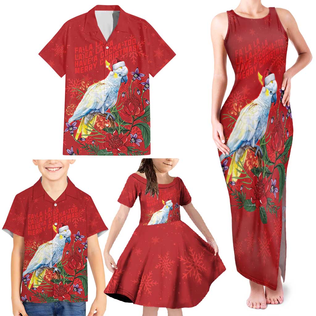 Merry Cocka-mas Family Matching Tank Maxi Dress and Hawaiian Shirt Australia Christmas Red Art - Aussie Hoodie