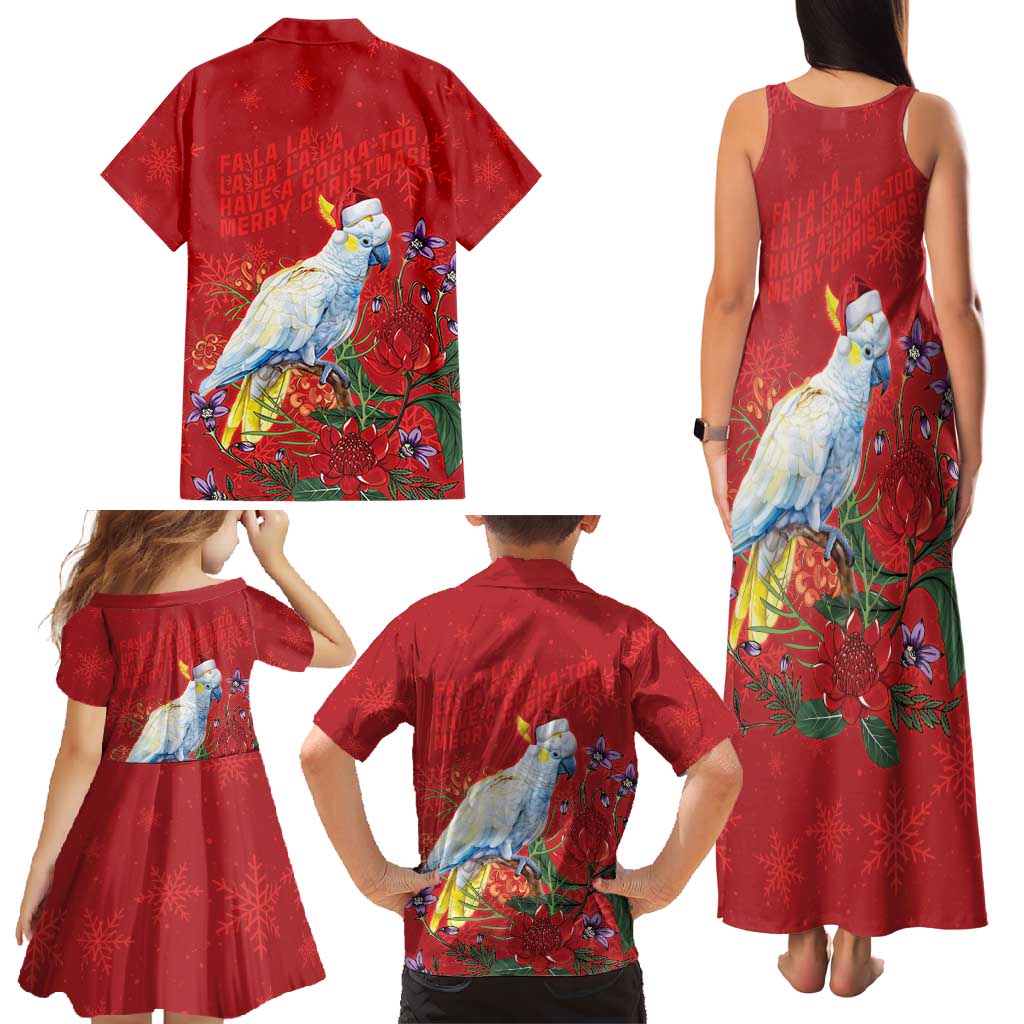 Merry Cocka-mas Family Matching Tank Maxi Dress and Hawaiian Shirt Australia Christmas Red Art - Aussie Hoodie