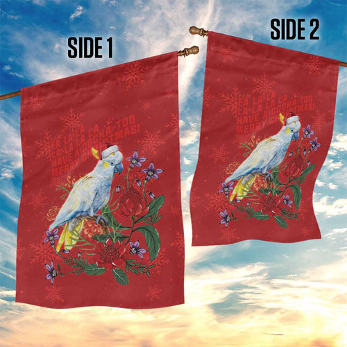 Merry Cocka-mas Garden Flag Australia Christmas Red Art - Aussie Hoodie