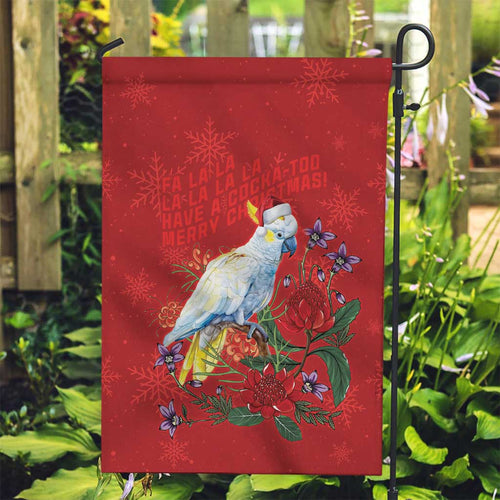 Merry Cocka-mas Garden Flag Australia Christmas Red Art - Aussie Hoodie