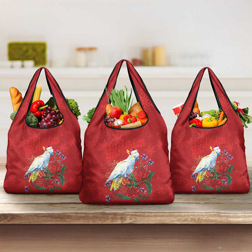 Merry Cocka-mas Grocery Bag Australia Christmas Red Art - Aussie Hoodie