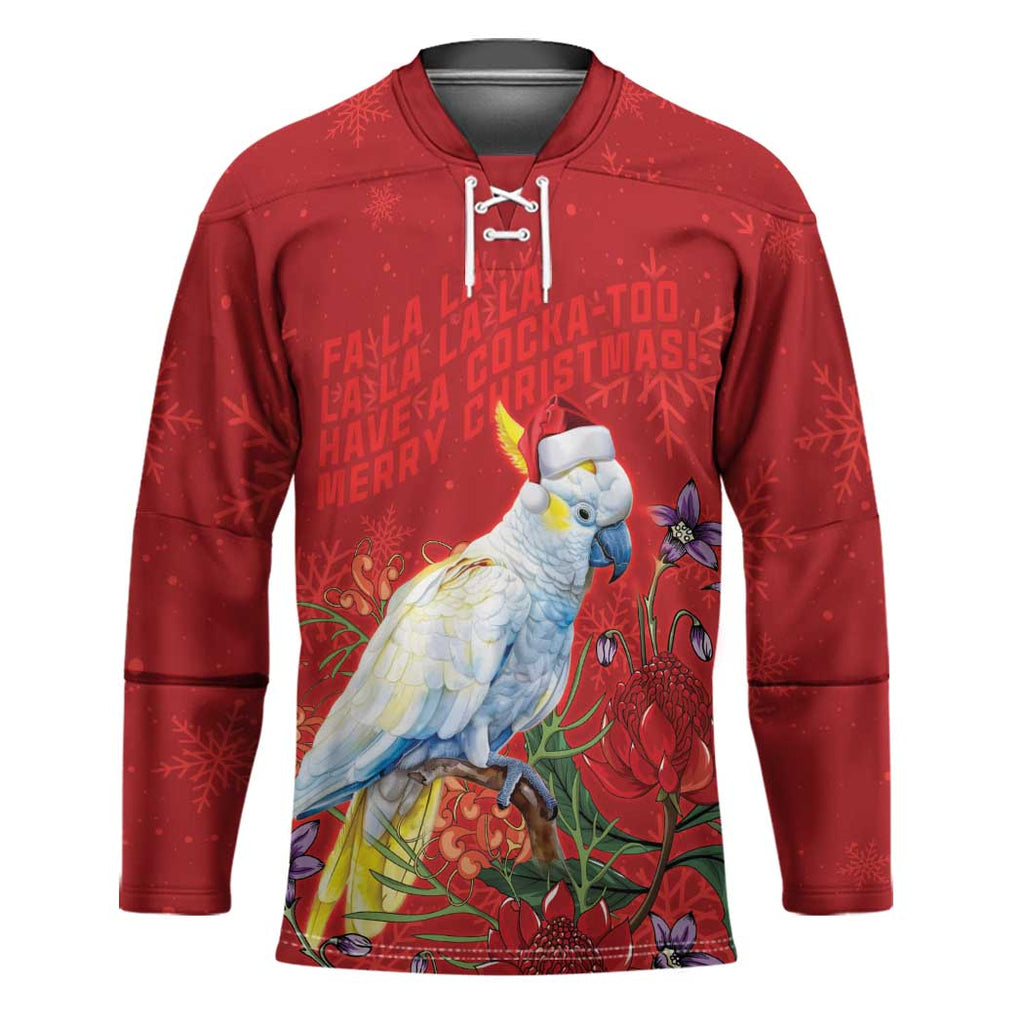Merry Cocka-mas Hockey Jersey Australia Christmas Red Art - Aussie Hoodie
