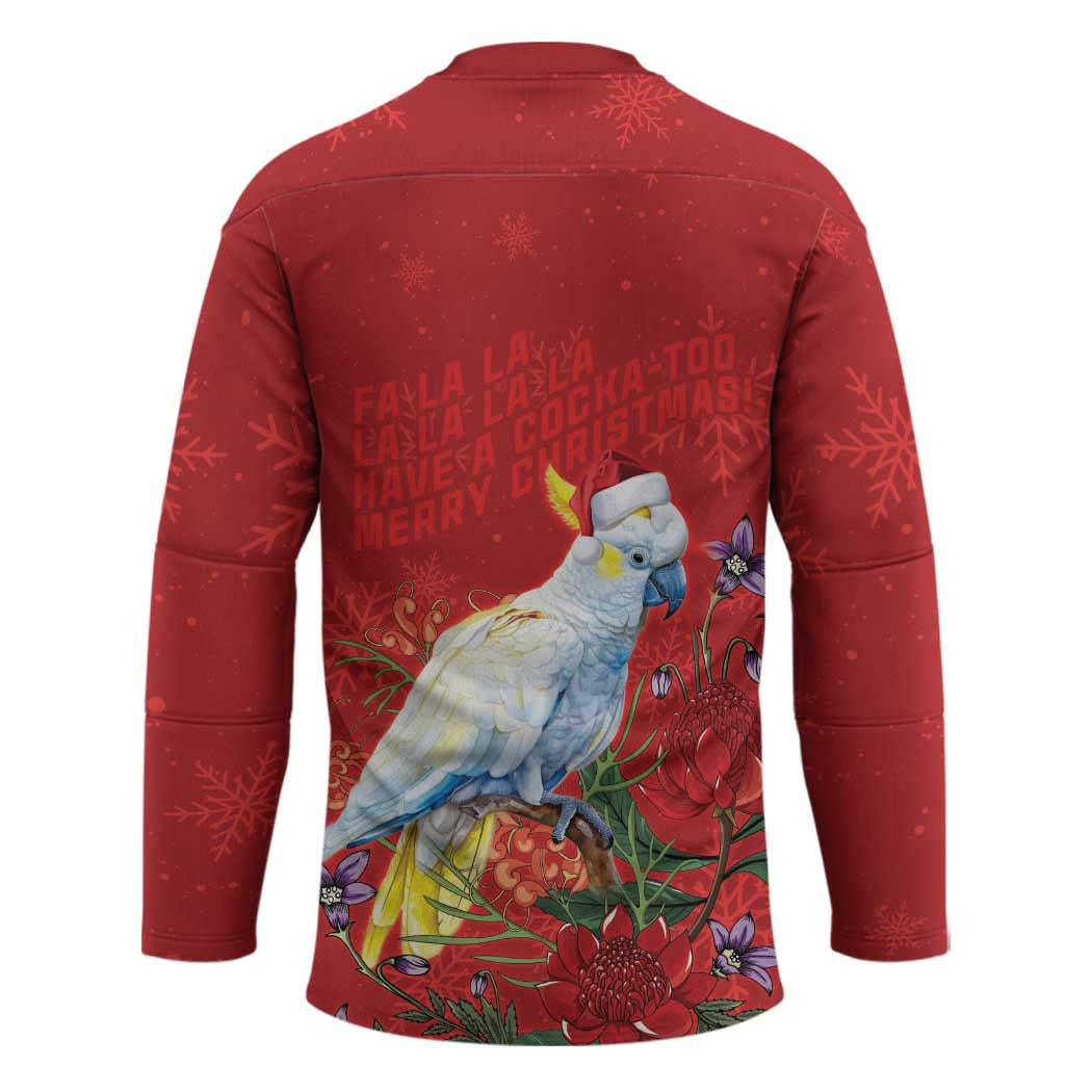 Merry Cocka-mas Hockey Jersey Australia Christmas Red Art - Aussie Hoodie