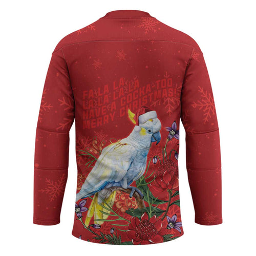 Merry Cocka-mas Hockey Jersey Australia Christmas Red Art - Aussie Hoodie