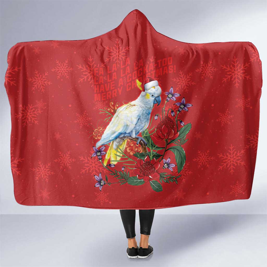 Merry Cocka-mas Hooded Blanket Australia Christmas Red Art - Aussie Hoodie