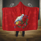 Merry Cocka-mas Hooded Blanket Australia Christmas Red Art - Aussie Hoodie