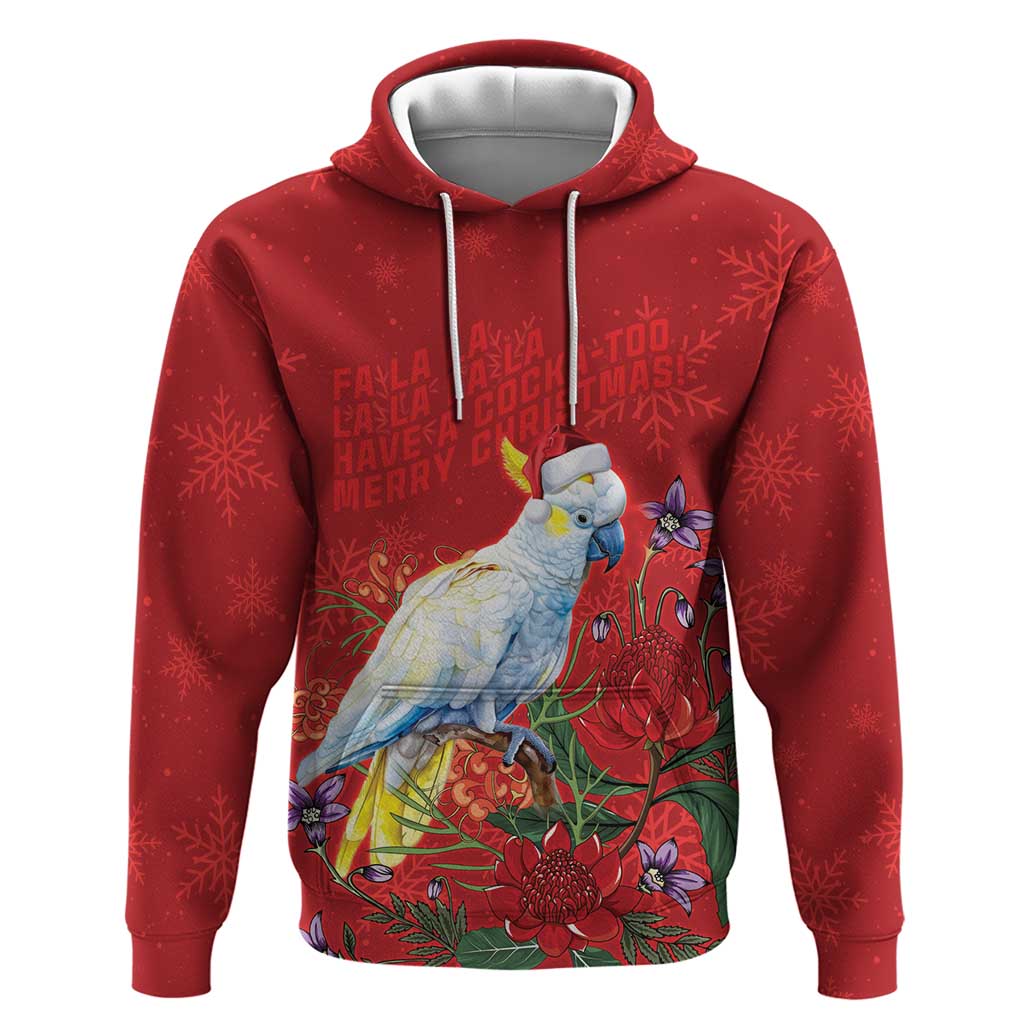 Merry Cocka-mas Hoodie Australia Christmas Red Art - Aussie Hoodie