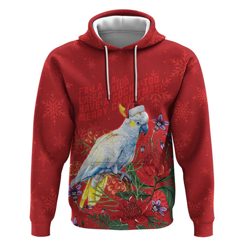 Merry Cocka-mas Hoodie Australia Christmas Red Art - Aussie Hoodie