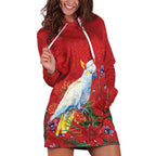Merry Cocka-mas Hoodie Dress Australia Christmas Red Art - Aussie Hoodie