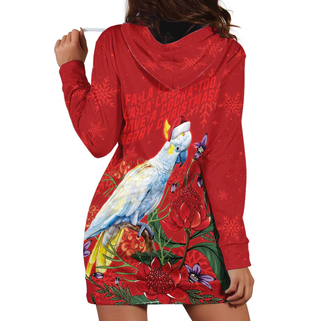 Merry Cocka-mas Hoodie Dress Australia Christmas Red Art - Aussie Hoodie