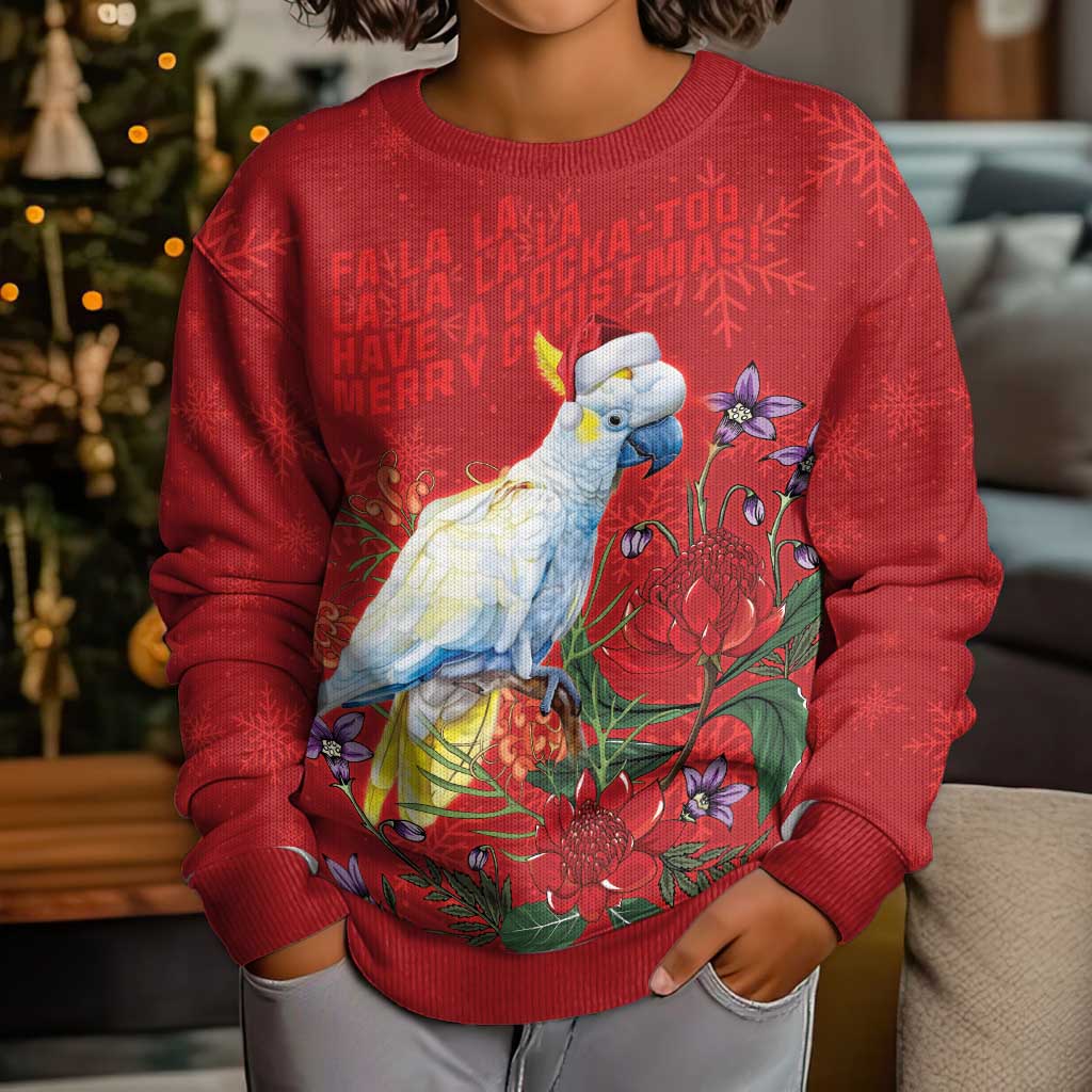 Merry Cocka-mas Kid Ugly Christmas Sweater Australia Christmas Red Art - Aussie Hoodie
