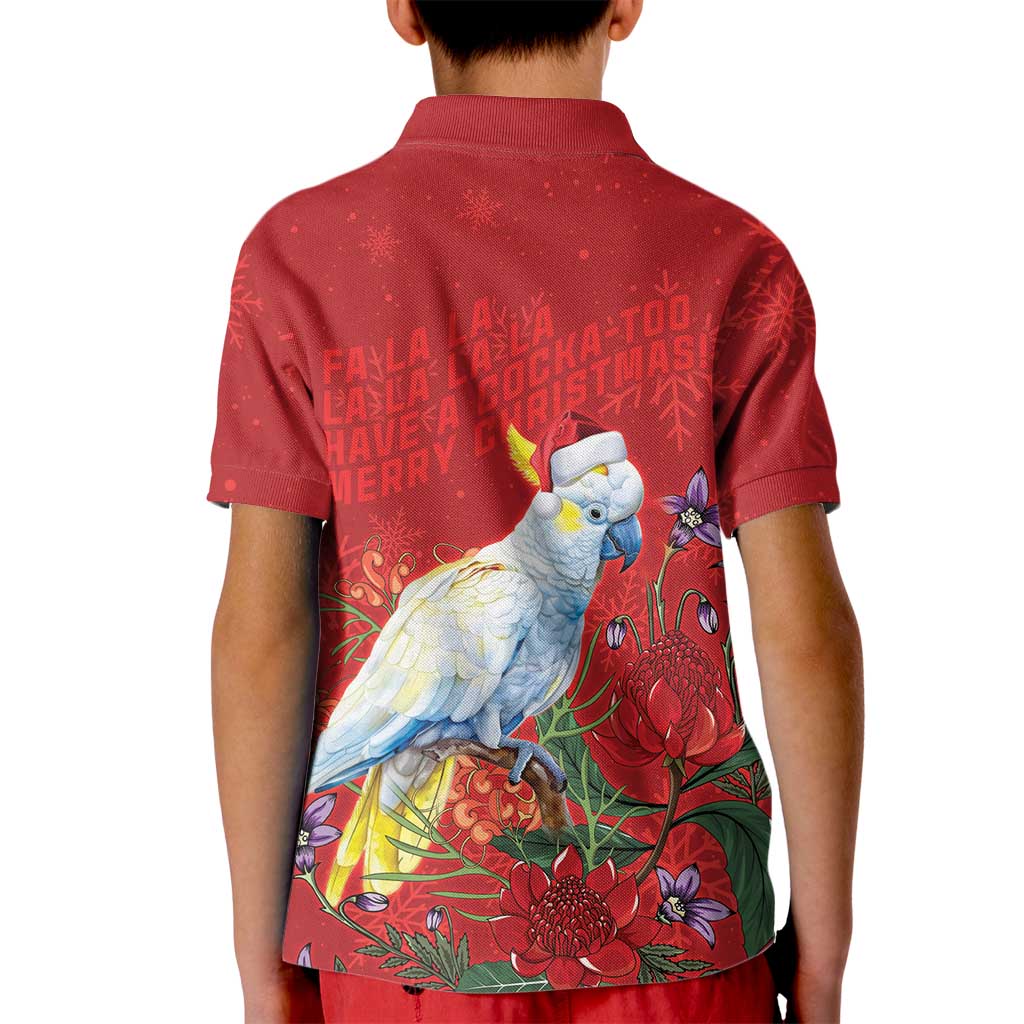 Merry Cocka-mas Kid Polo Shirt Australia Christmas Red Art - Aussie Hoodie