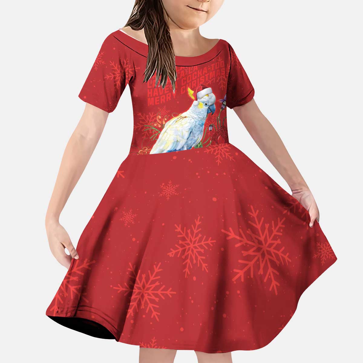 Merry Cocka-mas Kid Short Sleeve Dress Australia Christmas Red Art - Aussie Hoodie