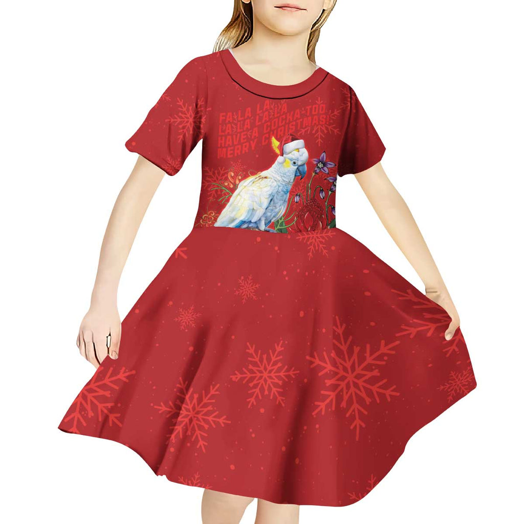 Merry Cocka-mas Kid Short Sleeve Dress Australia Christmas Red Art - Aussie Hoodie