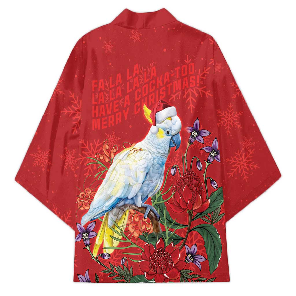 Merry Cocka-mas Kimono Australia Christmas Red Art - Aussie Hoodie