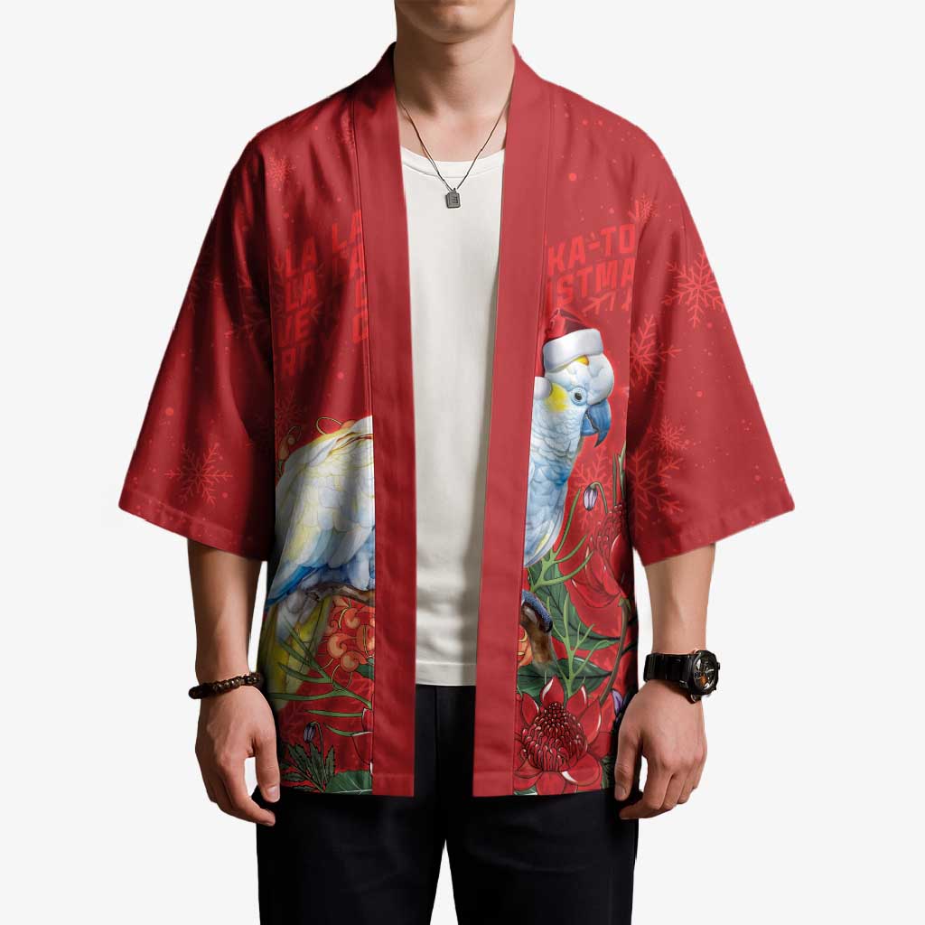 Merry Cocka-mas Kimono Australia Christmas Red Art - Aussie Hoodie