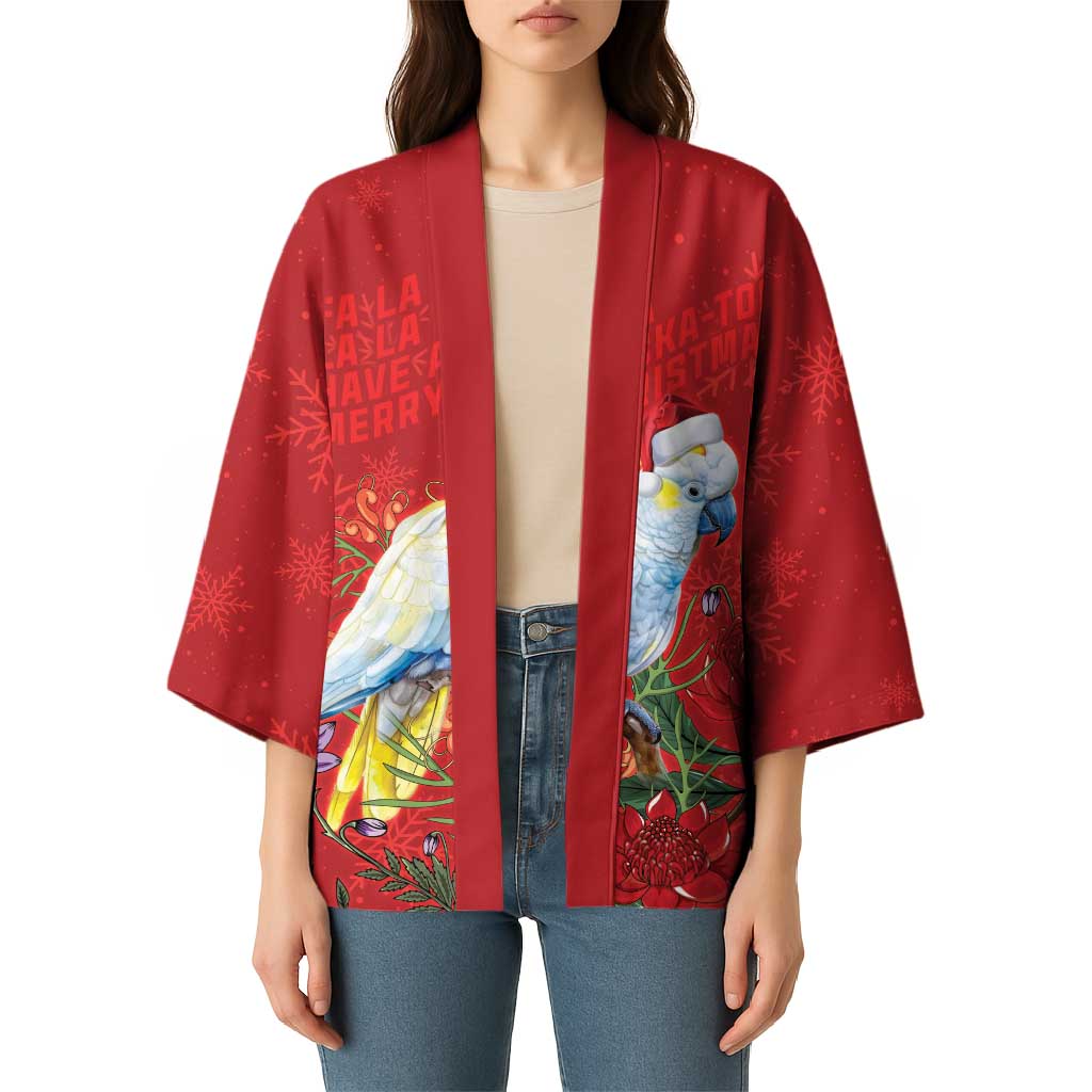 Merry Cocka-mas Kimono Australia Christmas Red Art - Aussie Hoodie