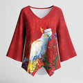 Merry Cocka-mas Kimono Sleeve Blouse Australia Christmas Red Art - Aussie Hoodie