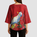 Merry Cocka-mas Kimono Sleeve Blouse Australia Christmas Red Art - Aussie Hoodie
