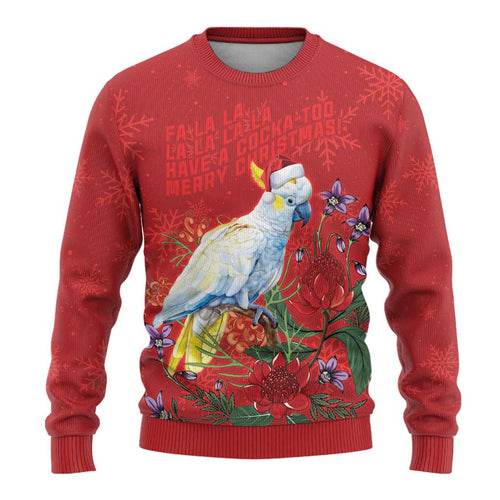 Merry Cocka-mas Ugly Christmas Sweater Australia Christmas Red Art - Aussie Hoodie