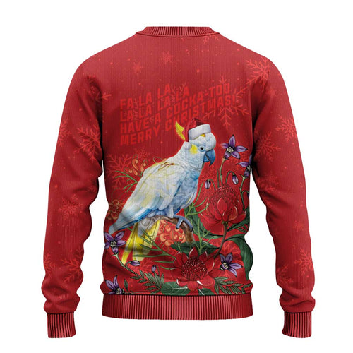 Merry Cocka-mas Ugly Christmas Sweater Australia Christmas Red Art - Aussie Hoodie