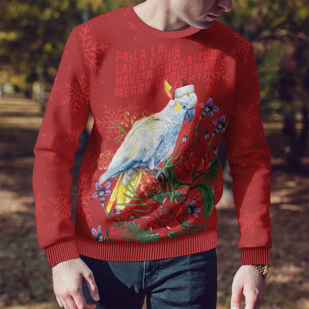 Merry Cocka-mas Ugly Christmas Sweater Australia Christmas Red Art - Aussie Hoodie