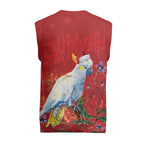 Merry Cocka-mas Christmas Knitted V-Neck Vest Australia Christmas Red Art - Aussie Hoodie