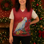 Merry Cocka-mas Christmas Knitted V-Neck Vest Australia Christmas Red Art - Aussie Hoodie