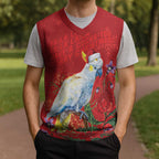 Merry Cocka-mas Christmas Knitted V-Neck Vest Australia Christmas Red Art - Aussie Hoodie