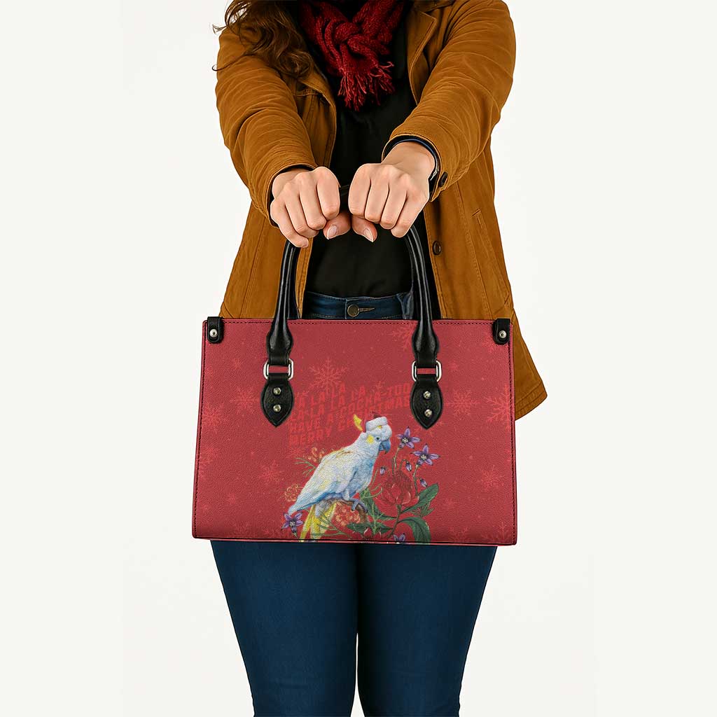Merry Cocka-mas Leather Bag Australia Christmas Red Art - Aussie Hoodie