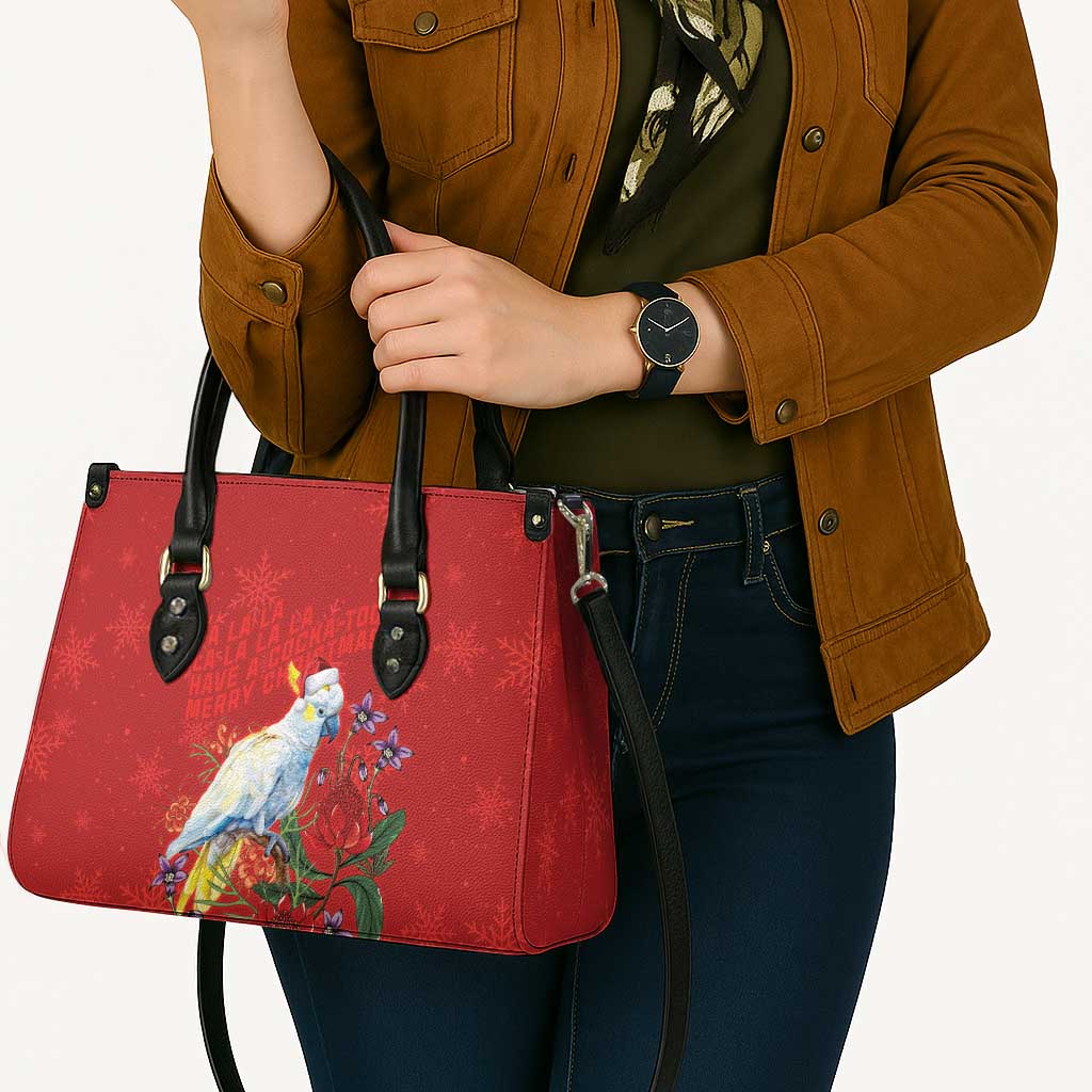 Merry Cocka-mas Leather Bag Australia Christmas Red Art - Aussie Hoodie