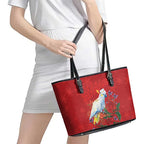 Merry Cocka-mas Leather Tote Bag Australia Christmas Red Art - Aussie Hoodie