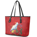 Merry Cocka-mas Leather Tote Bag Australia Christmas Red Art - Aussie Hoodie