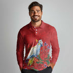 Merry Cocka-mas Long Sleeve Polo Shirt Australia Christmas Red Art - Aussie Hoodie
