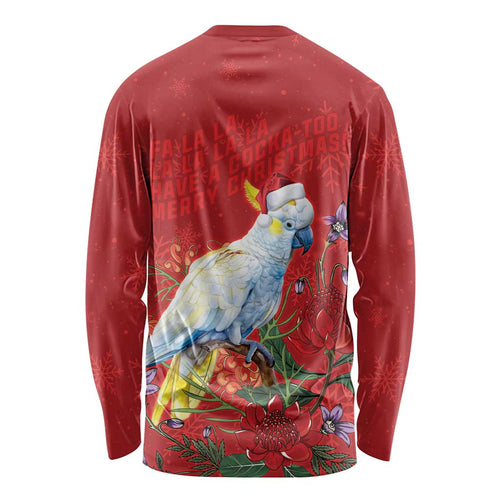 Merry Cocka-mas Long Sleeve Shirt Australia Christmas Red Art - Aussie Hoodie