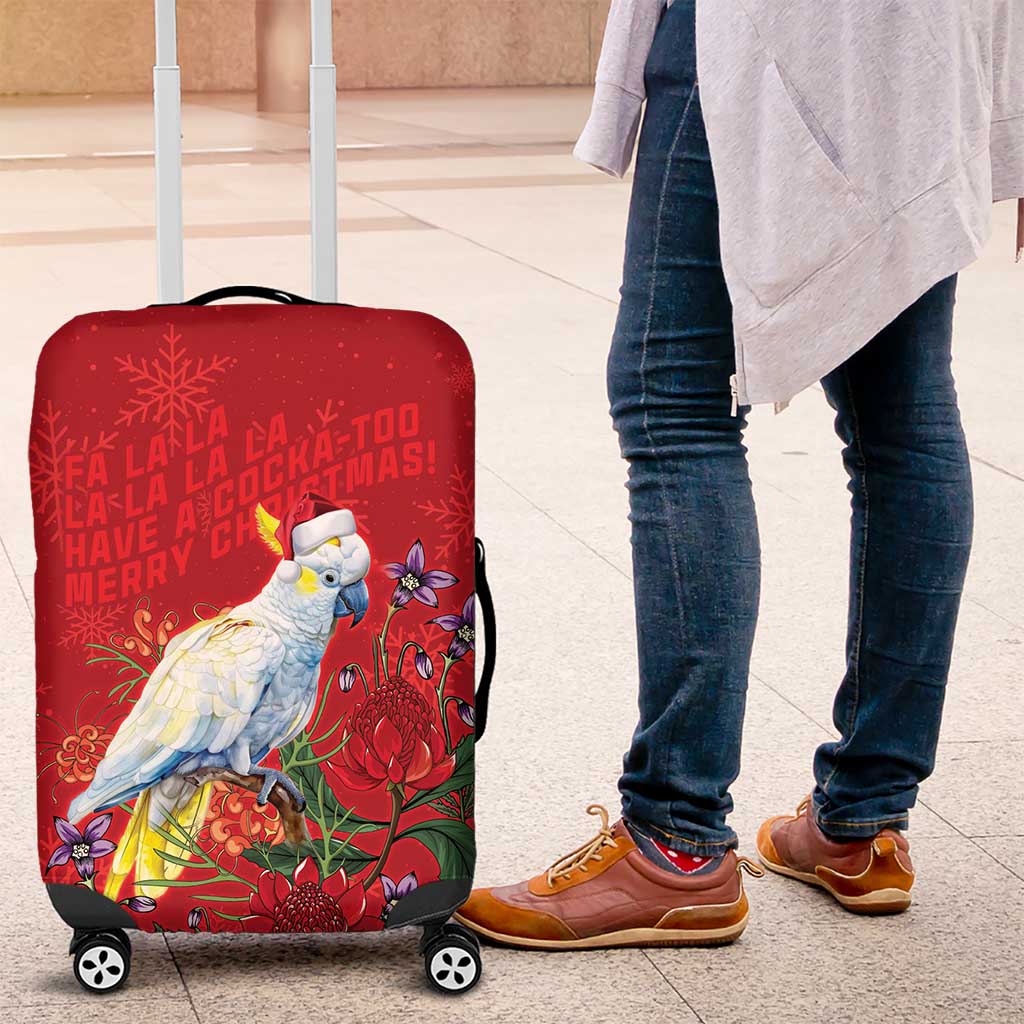 Merry Cocka-mas Luggage Cover Australia Christmas Red Art - Aussie Hoodie