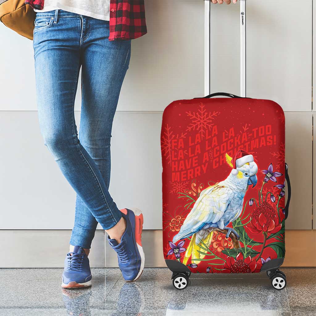 Merry Cocka-mas Luggage Cover Australia Christmas Red Art - Aussie Hoodie