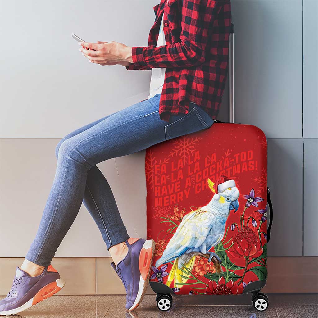 Merry Cocka-mas Luggage Cover Australia Christmas Red Art - Aussie Hoodie