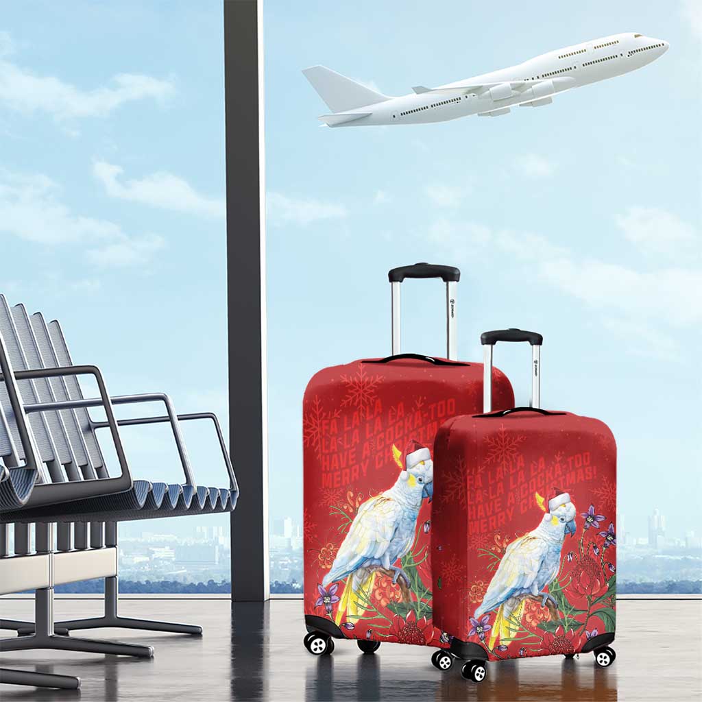 Merry Cocka-mas Luggage Cover Australia Christmas Red Art - Aussie Hoodie