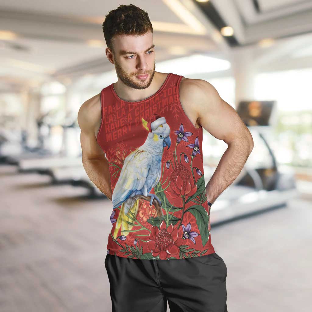 Merry Cocka-mas Men Tank Top Australia Christmas Red Art - Aussie Hoodie