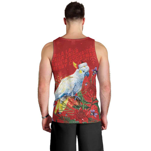 Merry Cocka-mas Men Tank Top Australia Christmas Red Art - Aussie Hoodie