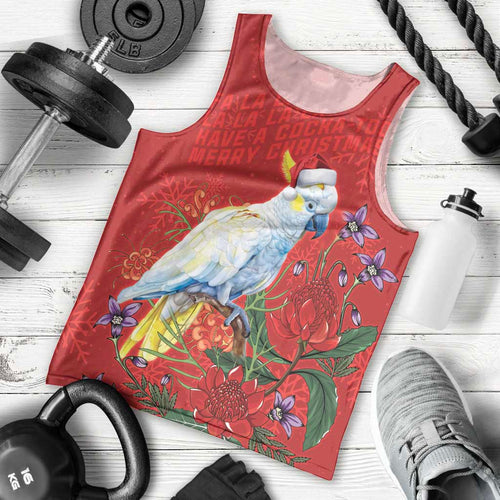 Merry Cocka-mas Men Tank Top Australia Christmas Red Art - Aussie Hoodie