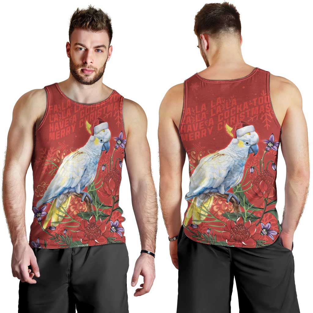 Merry Cocka-mas Men Tank Top Australia Christmas Red Art - Aussie Hoodie