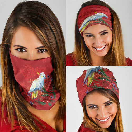 Merry Cocka-mas Neck Gaiter Australia Christmas Red Art - Aussie Hoodie