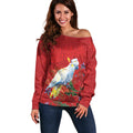 Merry Cocka-mas Off Shoulder Sweater Australia Christmas Red Art - Aussie Hoodie